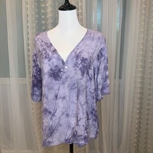 Purple Tie-Dye Crossover Women's Top